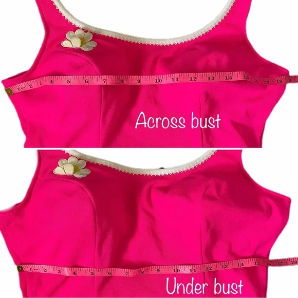 Vintage Catalina 70’s Bombshell MCM Mod Women’s One-Piece Bathing Suit Hot Pink - Picture 6 of 17